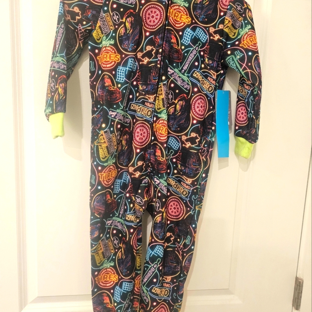 Disney toddler 1 piece pajamas.  With hoodie. Size 4. Zips in front.